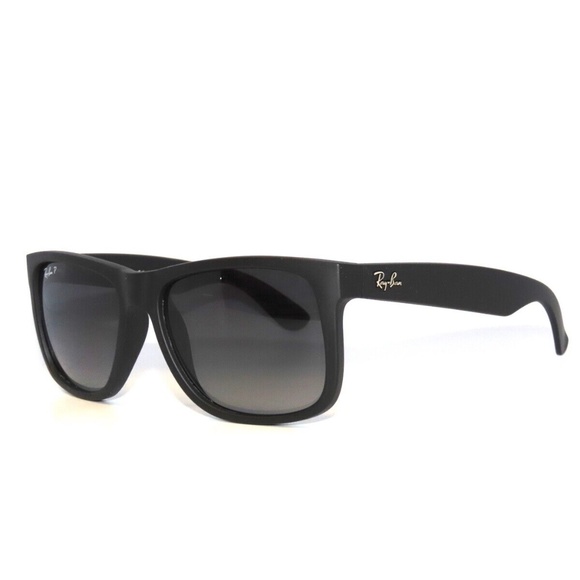 Ray Ban Sunglasses Justin 4165 622/T3 54 Rubber Black Gray Polarized Ray… - Picture 1 of 5